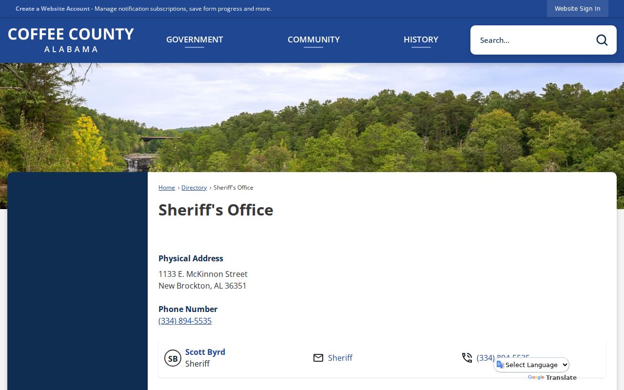 Coffee County active warrants sheriff address and phone contact