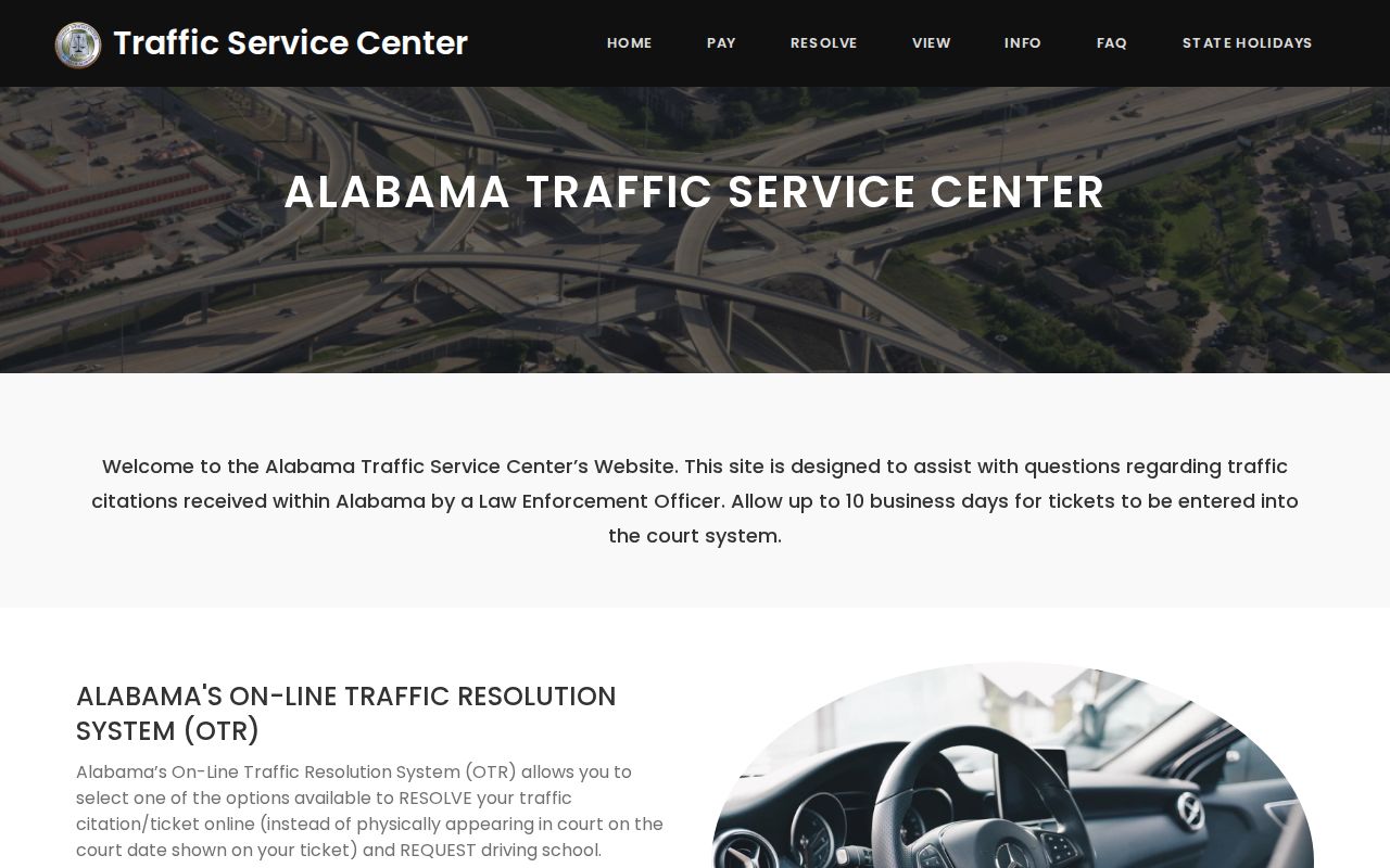 Coffee County traffic warrant Alabama Traffic Service Center interface